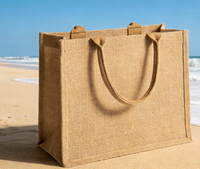 Sac fourre-tout en jute et lin écologique personnalisé avec logo, grande capacité, idéal pour les mariages et les sorties