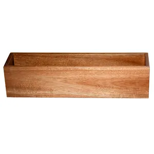 Maceta de madera pequeña para interiores Narure, macetas, macetas, caja de madera rectangular, maceta suculenta de madera