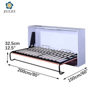 Ensemble de chambre a coucher économique, lit mural caché et pliable, panneau de lit, cadre en acier avec Kit matériel