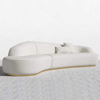 Canapé modulaire incurvé de luxe moderne en tissu, canapé sectionnel avec structure en acier inoxydable et éponge haute densité pour salon