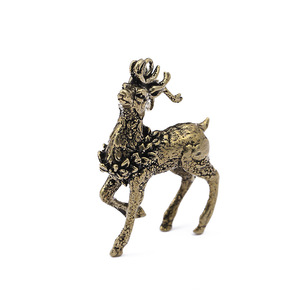 Porte-clés créatif en laiton en forme de cerf, couleur bronze, 45x50mm, accessoires pour clés de voiture - Product Image 5