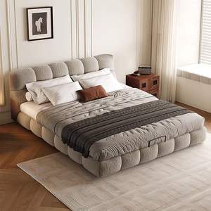 <span class=keywords><strong>Lit</strong></span> en chenille taille Queen, structure à pression d'air, rembourrage moderne pour la décoration de la maison et des meubles de chambre à coucher - Product Image 4