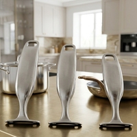 Poignée longue simple en acier inoxydable, anti-brûlure, écologique, design moderne et minimaliste, personnalisable selon échantillon, compatible four