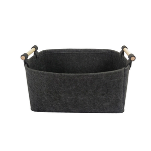 Cesto <span class=keywords><strong>portaoggetti</strong></span> elegante <span class=keywords><strong>in</strong></span> <span class=keywords><strong>feltro</strong></span> con barre <span class=keywords><strong>in</strong></span> legno, confezione regalo aziendale personalizzata con logo. - Product Image 4