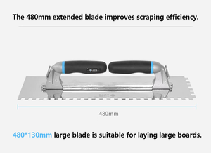 Truelle dentelée extra longue de 480 mm en acier inoxydable, couteau à plâtrer pour la pose de carreaux, truelle à dents allongées pour le plâtrage/la maçonnerie - Product Image 5