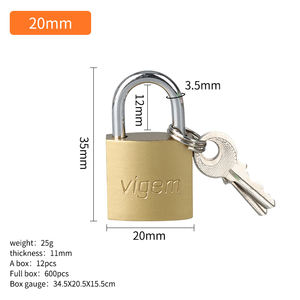 Candado de pintura estilo cobre de 20-75mm candado de hierro de pintura de Color dorado candado barato cerraduras populares - Product Image 4