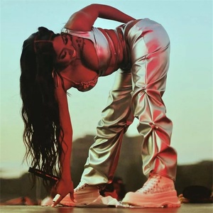 Autunno 2022 abbigliamento <span class=keywords><strong>donna</strong></span> solido pantaloni e pantaloni da <span class=keywords><strong>donna</strong></span> impilati in <span class=keywords><strong>pelle</strong></span> PU a vita alta - Product Image 6