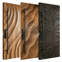 Puertas Pivotantes de Madera Sólida Personalizadas de Fábrica Líder en China para Entrada Principal de Casa, Puertas Exteriores Modernas de Seguridad para el Hogar