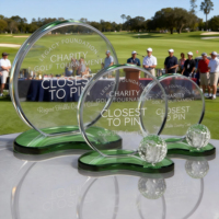 Trophée de golf en cristal de qualité supérieure, vente en gros d'usine, pour décoration de bureau et cadeau d'affaires