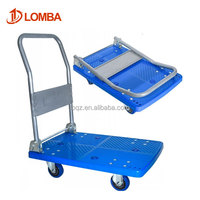 Chariot à plate-forme de chariot pliable lourd de haute qualité avec roue en plastique à quatre roues