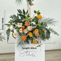 Ensemble de fleurs artificielles en soie sur pied, nouveau style, prêt à l'emploi, pour mariages, banquets de fiançailles et cérémonies de mariage, style crème grandiose