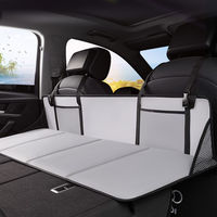 Planche d'extension pliable pour siège arrière avec protection d'appuie-tête et matelas non gonflable – Organisateur de voyage et de camping