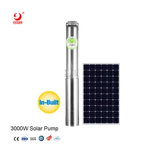 Sondaj pompası sistemi seti için 3000W 150-380V DC güneş enerjili su dalgıç pompalar GÜNEŞ PANELI