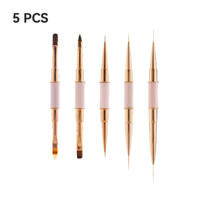 Pinceau à ongles avec manche métallique, pointe précise, poils en nylon, logo personnalisé pour extension d'ongles en gel, ligne fine, usage en studio de manucure - Product Image 2