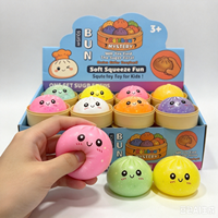 Capsule mystère surprise : Jouet Squishy Glitter Bun, Balle anti-stress souple à presser, Couleurs assorties, Soulagement du stress, Sensoriel, Pour filles et garçons