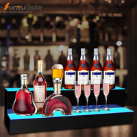 Présentoir LED lumineux pour boissons présentoir de haute qualité en plexiglas personnalisé à 2 niveaux présentoir de bar en acrylique pour boissons vente en gros
