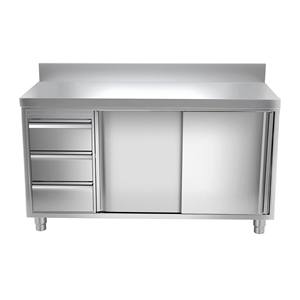 2024 personnalisé en acier inoxydable armoire de travail tiroir cuisine commerciale équipement de stockage dosseret accessoire pour Restaurants - Product Image 1