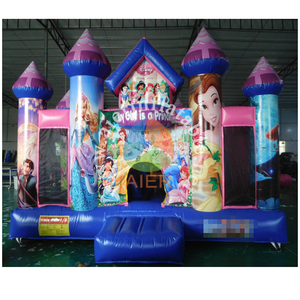 Château Gonflable Princesse avec Impression de Personnages et Tours Roses pour Fêtes d'Enfants, Événements et Location Commerciale – Équipement de Jeu - Product Image 1