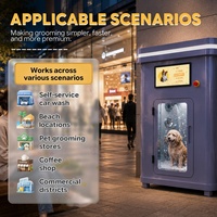 Kiosco Automático para el Cuidado de Mascotas, Gabinete Comercial para el Cuidado de Perros, Resistente a la Humedad, con Sistema de Limpieza