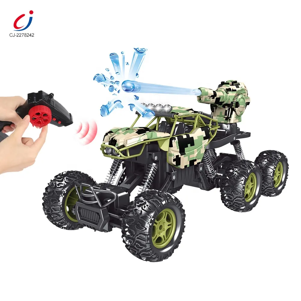 Meninos rc seis rodas liga caminhão, escalada, jogo de corrida, brinquedo, bola de água, controle, carro, tiro, bala, china remoto