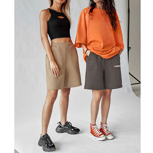Custom Breathable Eco-Friendly Elastic Waist Hot Summer Sweat <b>Cargo</b> Pockets Jogging <b>Shorts</b> for <b>Women</b> Gym Casual Wear - Product Image 1