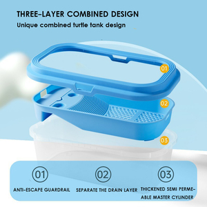 Réservoir de tortue d'aquarium d'habitat de tortue en plastique pour reptiles facile à assembler et à nettoyer - Product Image 4