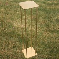 Support de présentation en fer plaqué or pour fleurs, décoration de mariage, support géométrique moderne détachable en or et noir pour usage intérieur/extérieur