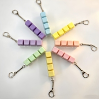 Jouet anti-stress Fidget Clicker avec capuchon de touche transparent, porte-clés à presser pour soulager l'anxiété