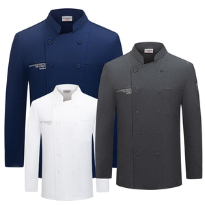 Restaurant hôtel personnalisé hommes et femmes veste de cuisine ajustée tissu blanc manches longues manteau de chef uniforme de chef italien