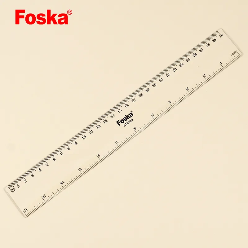 Foska Trường Học Và Văn Phòng 30X3.8CM Thước Nhựa Trong Suốt