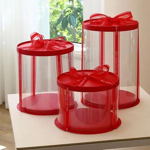 Caja de PET DE BODA alta transparente, venta al por mayor personalizada, cumpleaños de lujo para invitados Pop, caja de pastel personalizable - Product Image 6