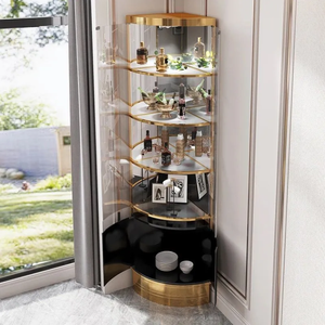 轻型豪华酒架家庭餐厅三角酒柜不锈钢转角酒柜 - Product Image 4