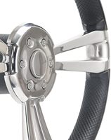 Volant de bateau en acier inoxydable neuf avec mousse PU noire, volant marin de 13,5 pouces