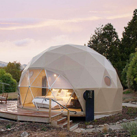 Dôme géodésique de luxe moderne en PVC pour le glamping, maison igloo extérieure avec salle de bain imperméable à triple couche pour l'hôtellerie