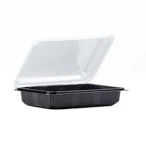 Anti-theft lock disposable plastic round soup bowl tray packing box food grade take-out fast food rice bowl malatang bowl