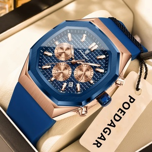 Montre-bracelet à quartz originale pour homme, chronographe, date, bracelet en silicone, montre homme étanche, lumineuse, montres de mode pour homme - Product Image 1