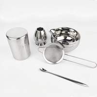 Ensemble cadeau de matcha en argent en gros avec emballage et accessoires, bol en céramique, fouet à matcha, kit d'outils pour le thé
