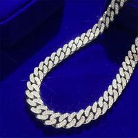 Hip Hop 13mm Bijoux Glacé Vvs Moissanite Pass Diamant Testeur 925 Argent Cubain Lien Colliers pour Hommes