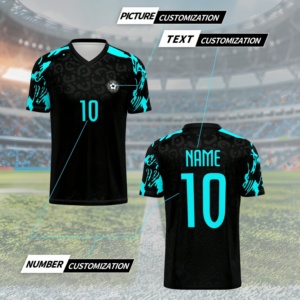 Maglia <span class=keywords><strong>da</strong></span> Calcio Personalizzata con Scollo a V, Top <span class=keywords><strong>da</strong></span> Allenamento per Uomo, Nome <span class=keywords><strong>e</strong></span> Numero Personalizzati, Logo Stampato in Sublimazione - Product Image 2