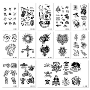 Autocollants de tatouage temporaires style sombre, motif fruits et fleurs, imperméables, longue durée, abordables, de luxe, personnalisés pour hommes, pour doigts, bras et dos - Product Image 1