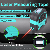 Mètre à ruban laser intelligent multifonctionnel professionnel, mètre à ruban numérique laser, télémètre jaune 5M, règle 40M 60M