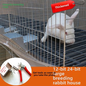 Оптовая продажа, 12-дюймовая 24-дюймовая оцинкованная клетка для разведения кроликов, утолщенная 3-слойная клетка для мужчин и женщин, клетка для кроликов - Product Image 3