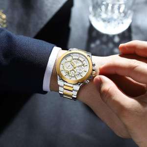 REWARD RD812259M Nuevo Reloj de Negocios con Movimiento de Cuarzo, Relojes de Moda para Hombre con Correa de Acero Inoxidable, Resistente al Agua 30m, Calendario, Reloj de Pulsera - Product Image 6