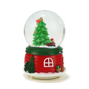 2023 Hot Sales Weihnachten Schneekugel Custom ized Wasserball mit Musik Desktop-Ornamente Home Decoration Statue