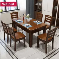 Ensemble table et chaises de salle à manger en bois massif, table rectangulaire moderne et simple, pour les maisons de petite et moyenne taille, table de salle à manger pour quatre personnes, sans assemblage