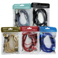 Kabel Pengisian Daya 3-in-1 Berbahan Nilon Warna-warni dan Aluminium Alloy, Konektor USB-A/Micro USB/Type-C, Pengisian Cepat, Transfer Data, Murni