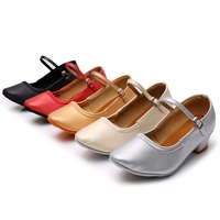 Zapatos de salón de satén para mujer, calzado con tacón de 3,5 cm, para salsa latina