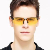 Lunettes de vision nocturne anti-reflets pour hommes, verres jaunes UV400, alliage PC, polarisées, pour la conduite de nuit