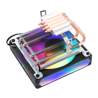 QiuzAim 120mm bureau I5/i7 12e génération 4 caloduc ARGB pression vers le bas CPU dissipateur de chaleur PWM refroidi à l'air 1200/1155/AM4