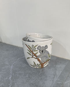 Macetas de cerámica para plantas selváticas con diseño de <span class=keywords><strong>Koala</strong></span>, bonitas macetas Bosai de porcelana para jardín, dormitorio, sala de estar, balcón, decoración - Product Image 6